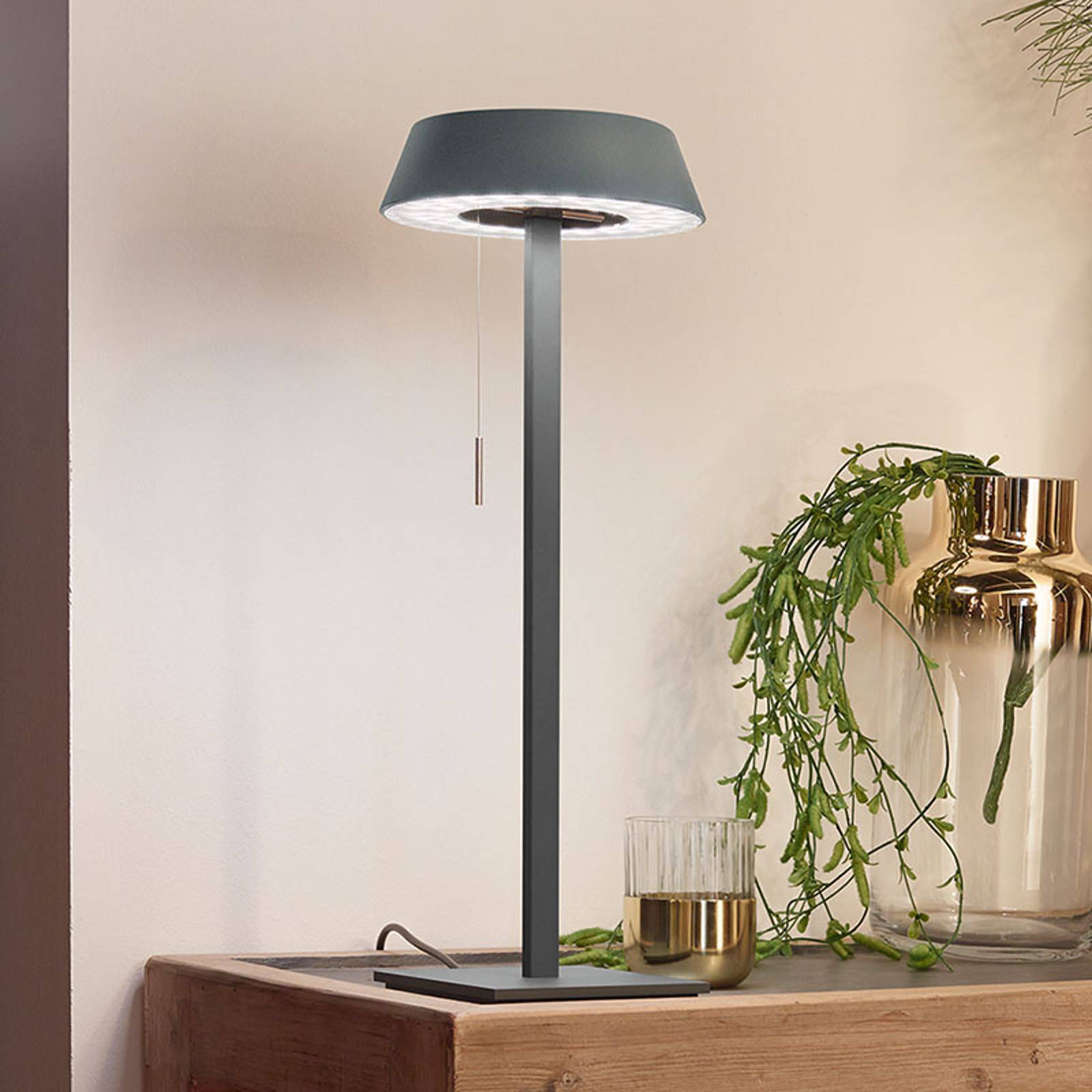 OLIGO Glance LED stolní lampa šedá matná