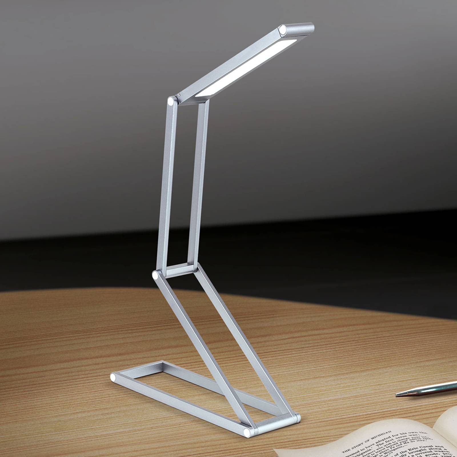 Skládací stolní lampa LED Falto s baterií antracit